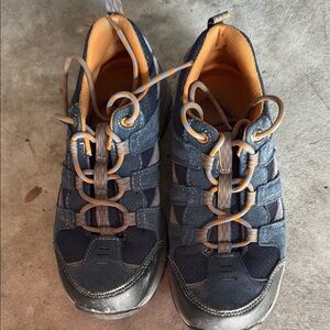 LL Bean Blue and Orange Hiking Shoes Sneakers 6